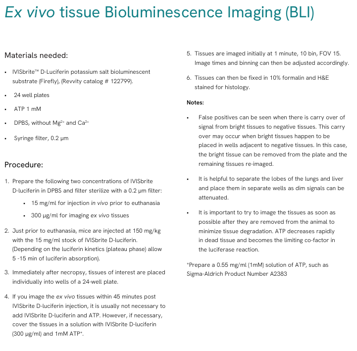 活体成像荧光素酶-底物系统原理PerkinElemer/Revvity品牌