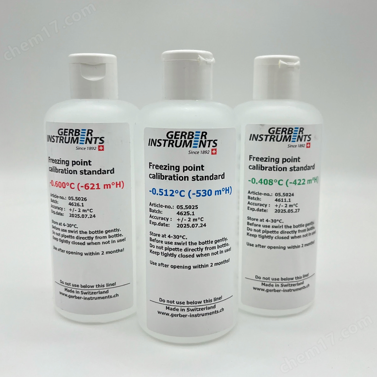 瑞士Gerber牛奶冰點儀校正液與質(zhì)控液