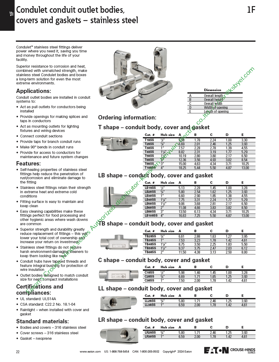 UL认证不锈钢穿线盒LB18SS-LB28SS